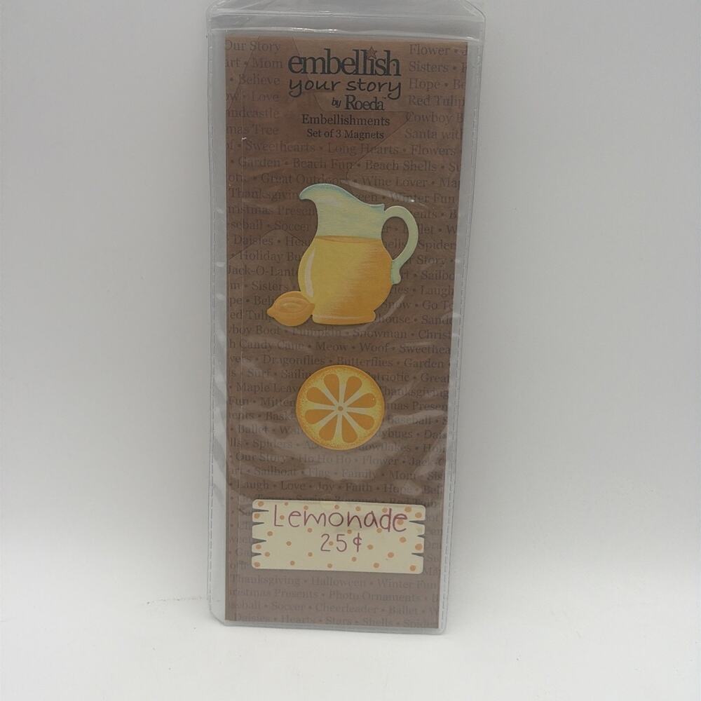 New Roeda Studio Embellish Your Story - #101339 Lemonade Magnets Set of 3